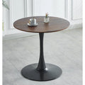 31.5" Round Tulip Dining Table for 2-4 People, Walnut & Black
