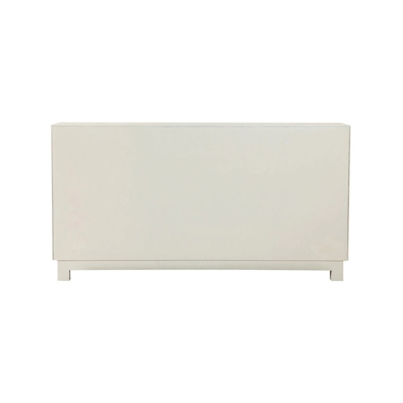 60 Inch Rustic 4 Door Sideboard Cabinet Console, White Gold Front Pattern