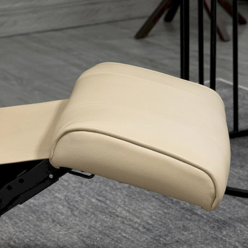 Faux Leather Manual Recliner with Swivel Wood Base