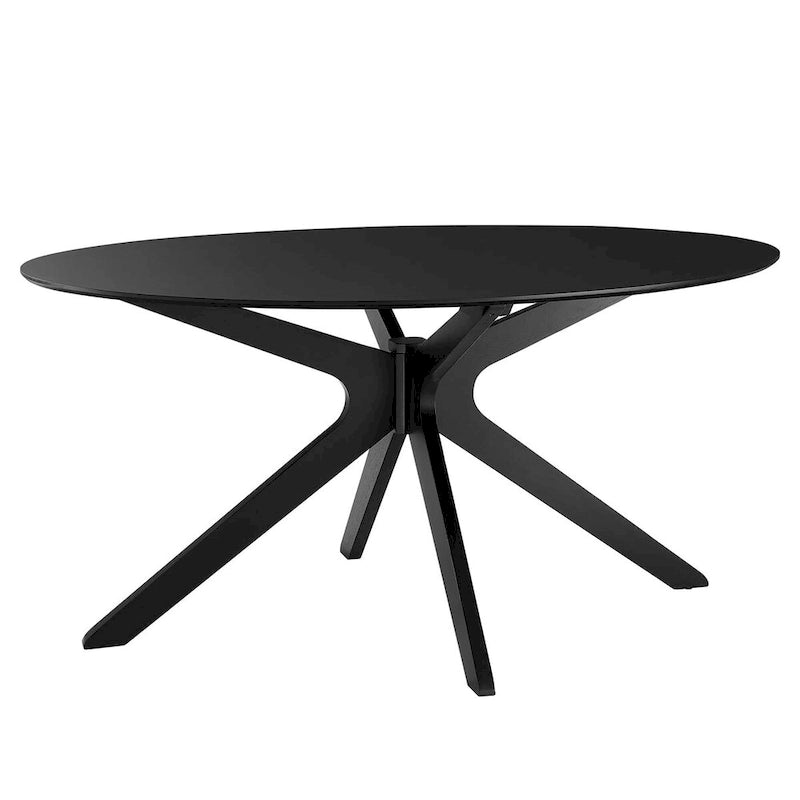 63" Oval Dining Table with Solid Rubberwood Base