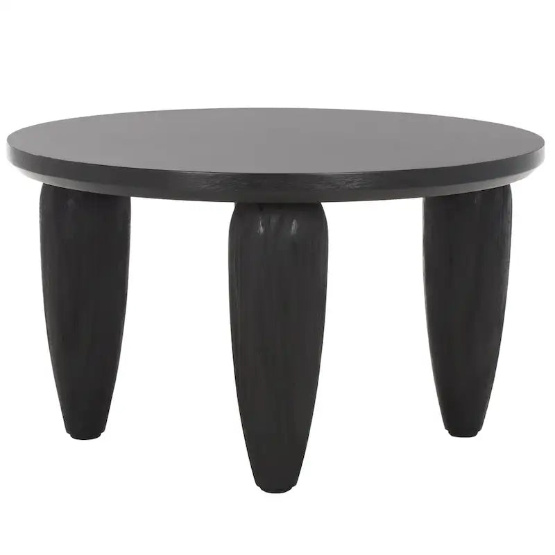 Modern Coffee Table with Black Base and Gold Legs - 28"x28"x16"