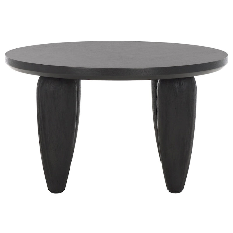 Modern Coffee Table with Black Base and Gold Legs - 28"x28"x16"
